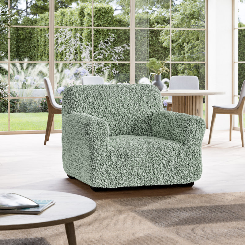 Housse extensible pour fauteuil - écologique et douce - Collection Fuco Cotton, Vert sauge