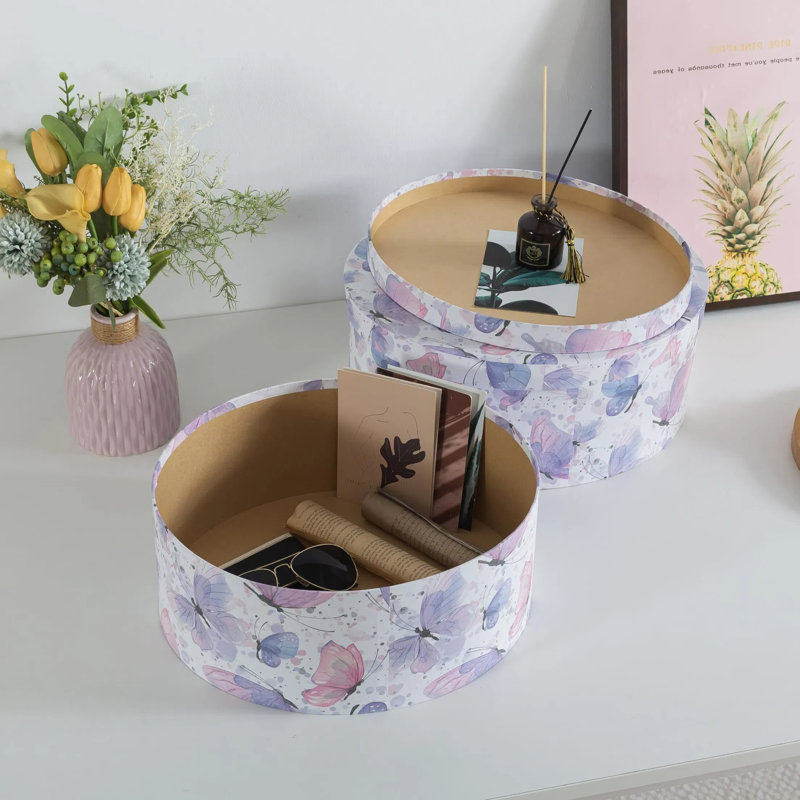 Cohdwell 2 Piece Decorative Box Set, Pink/Blue