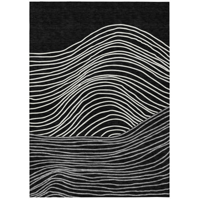 Machine Washable Indoor/Outdoor Buster ACN2350 Stripes Rug