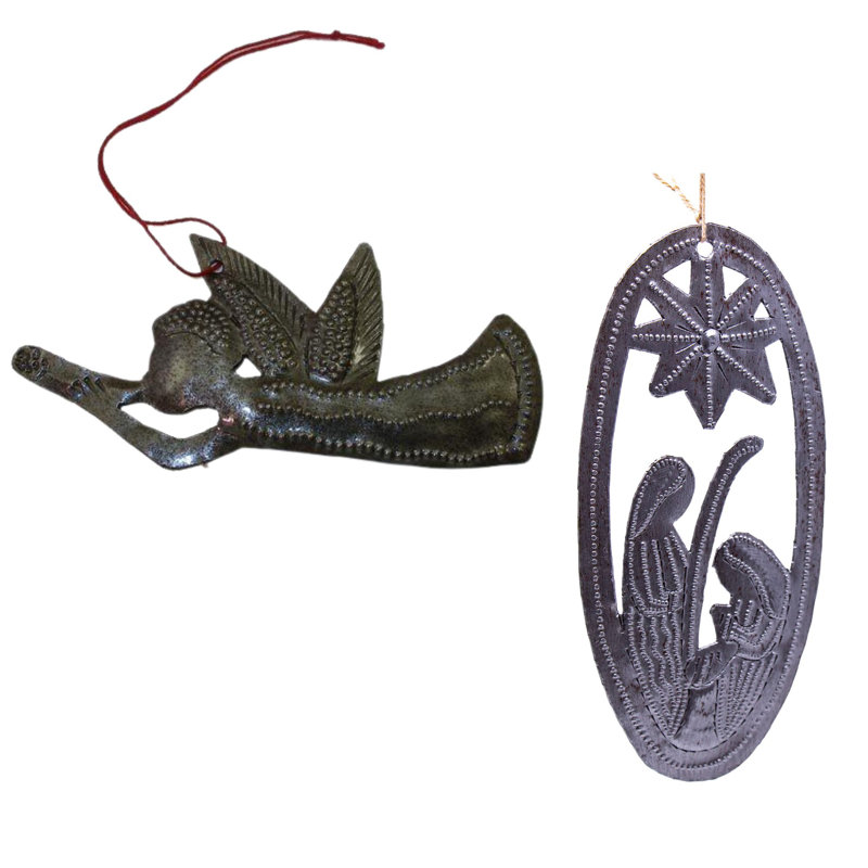 Figurine suspendue tambour 2 pièces