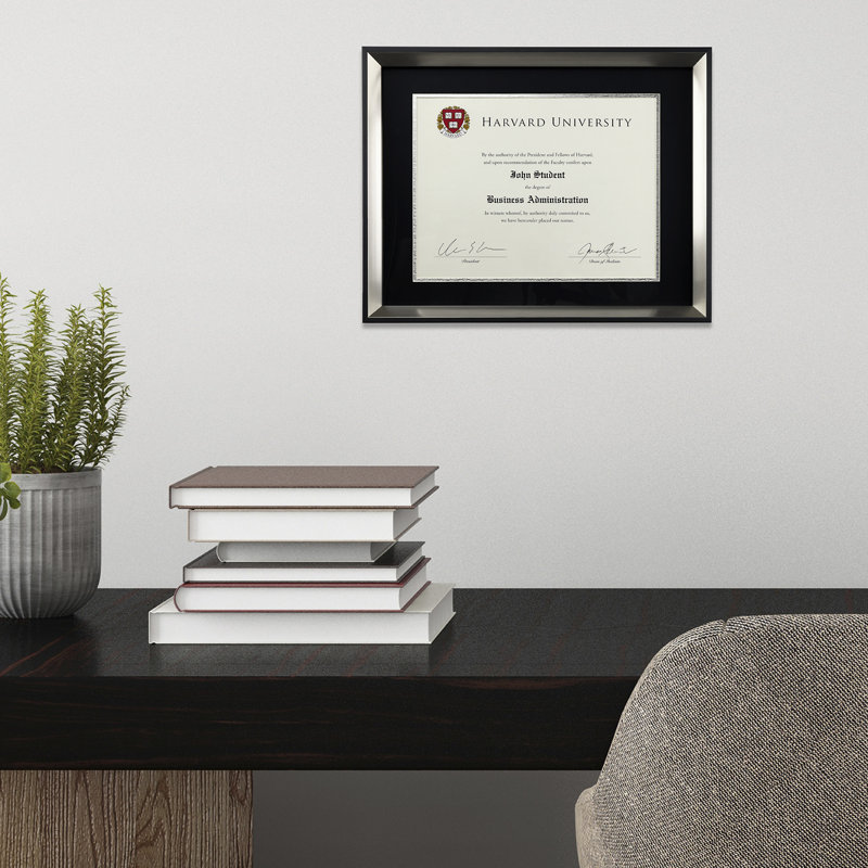Global Products 8.5" X 11" Document Frame With Double Mat, SIlver
