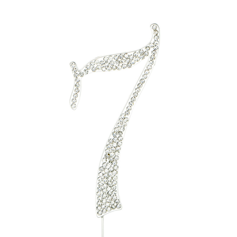Surmatelas à gâteaux rhinestone 7", Argent