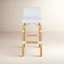 Serienna Blue & White Rattan Low Back Counter Stool-1653777369-1653777372