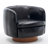 35" Wide Modern Swivel Faux Leather Upholstered Barrel Chair(Set Of 2)-1373515827