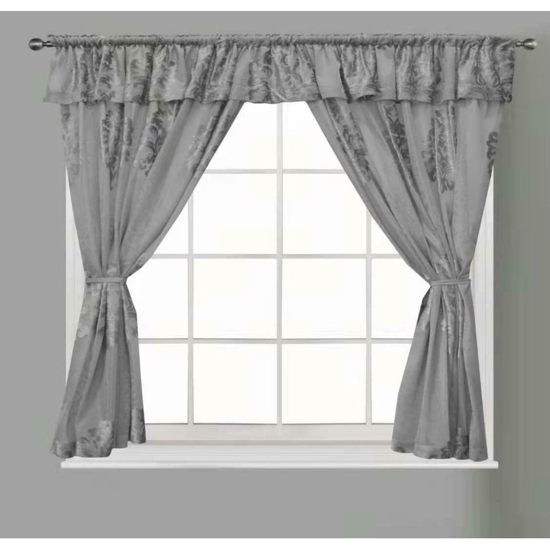Haxby Semi Sheer Curtain Pair, Silver, 121.92cm x 121.92cm