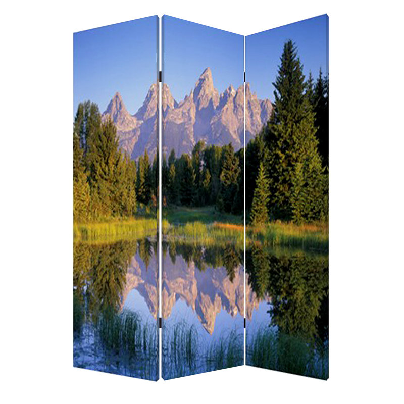 Guercio 48'' W x 72'' H 3 - Panel Solid Wood Folding Room Divider