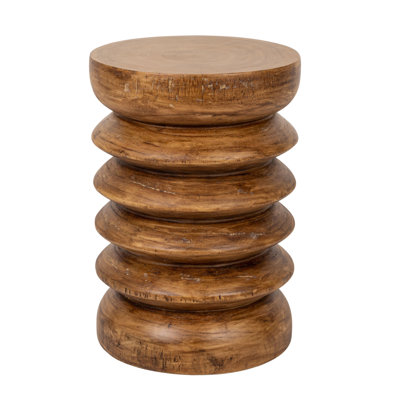 Paulownia Wood Accordion End Table, Honey Walnut