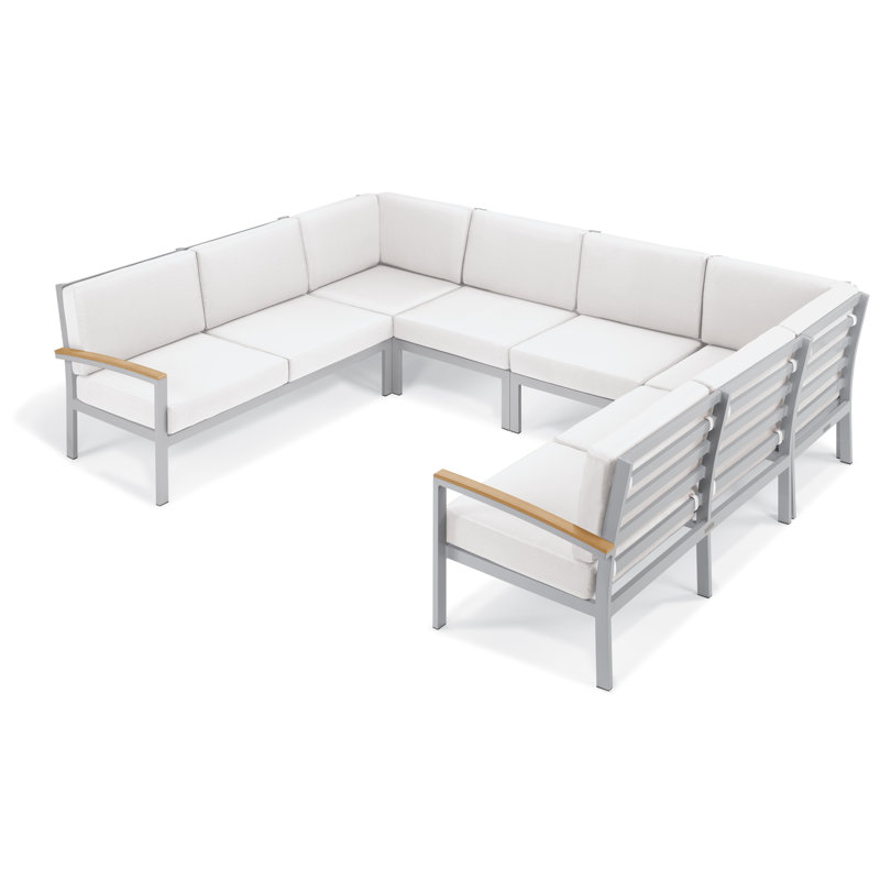 Travira Modular Corner Chair with Cushions, Eggshell White