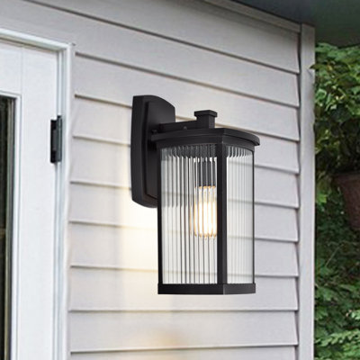 Evie Spadaro 1 Light Textured Black Outdoor Wall Sconce 17"H