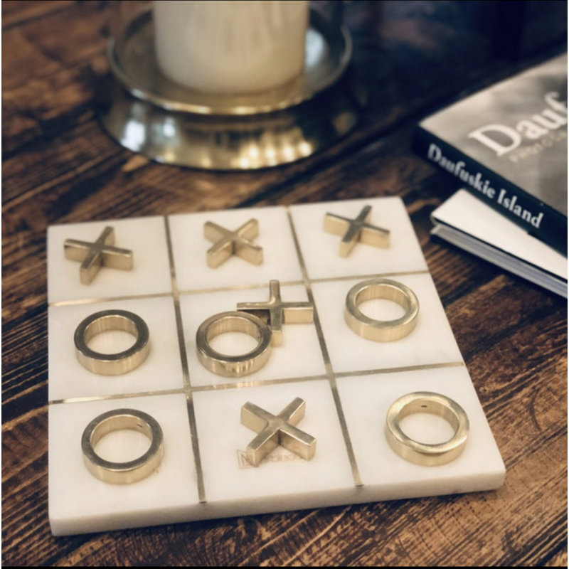 Marbleous Marble Tic Tac Toe | Décoration de table basse