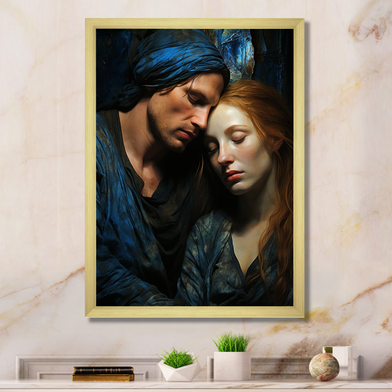 Pieta Geuil, Cadre doré simple, H 40 po x l 30 po x P 1,5 po