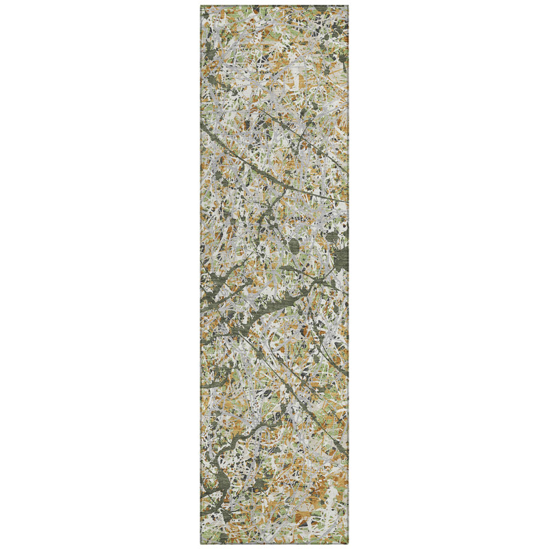 Machine Washable Indoor/Outdoor Jozwiak ACN2389 Abstract Rug, Runner 2'3" x 7'6"