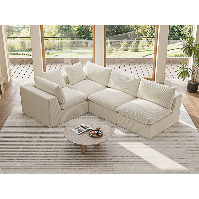 Canapé modulaire modulaire, canapé en L surdimensionné