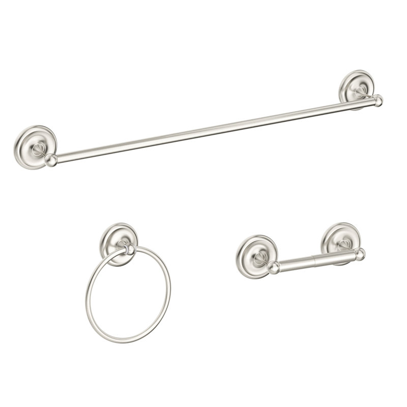 3 - Piece Bathroom Hardware Set, Brushed Nickel