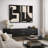 Mid Century Shape "Modern Black & Cream Geometric Shape Artwork, Classy Abstract Neutral Wall Pictures, Framed Canvas Giclée Print 2 Pieces Wall Art" 16x24x2 pcs, 24x36x2 pcs-91068976-91068977