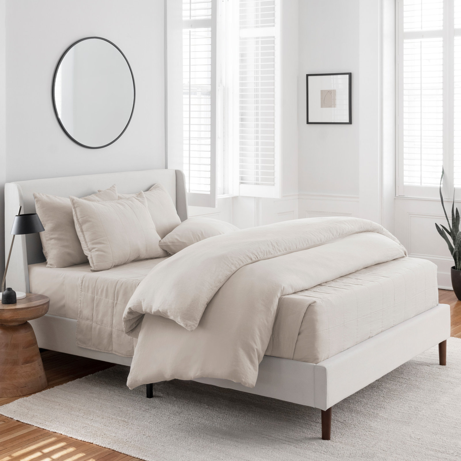 Kamau Percale Quilt, Full/Queen, Fawn