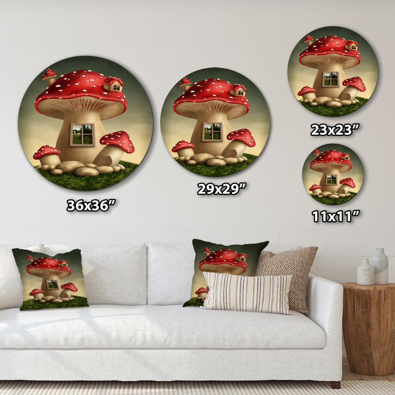 Fantasy Mushroom House - impression sans cadre, H 29 po x l 29 po