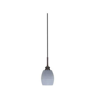 Edge Cord Mini Pendant With 5" Gray Matrix Glass
