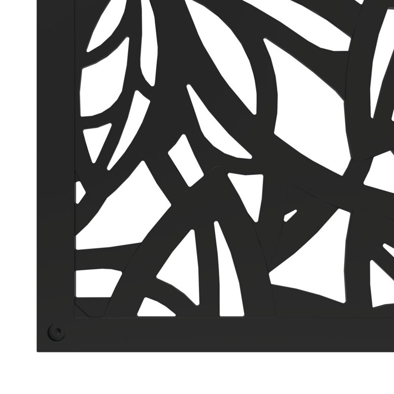 Freesia Black Decorative Screen Panel with Framed Lattice