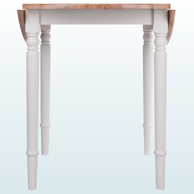 Skyler and Double Drop Leaf Dining Table, White, Natural