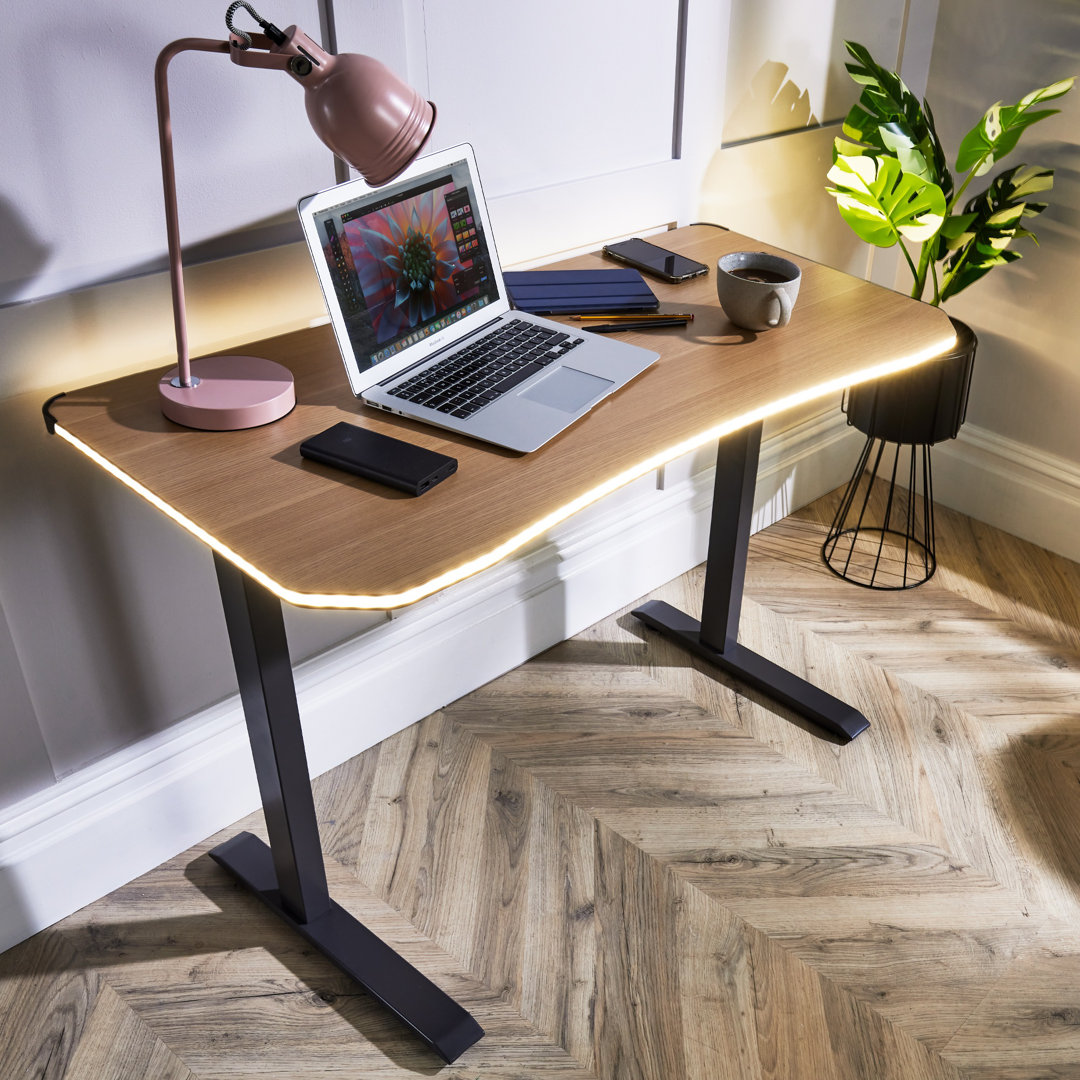 XR Living - Oka Woodgrain Office Desk - Wireless Charging