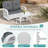 4 Pieces Outdoor Wicker Patio Conversation Sets With Glider Loveseat, 2 Chairs With Coffee Table Wicker Rocking Glider Set, Rattan Conversation Set With Thickened Cushions, White Wicker-1116617994