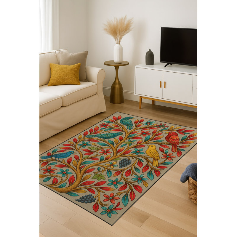 Tapis gris tissé Mosso, 4'7" x 6'7"