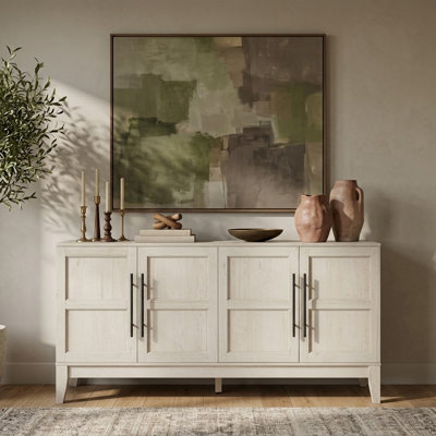 Armoire rétro avec rangement à 4 portes Anby l 60 po Anby pour salon, couloir, cuisine et entrée