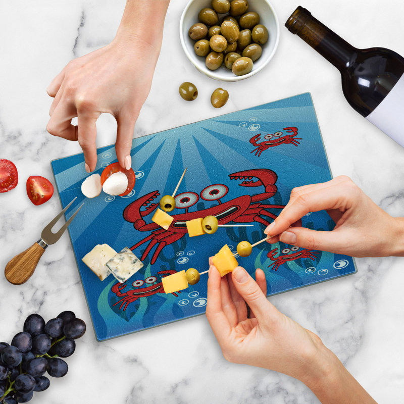 Planche à découper en verre trempé Ambesonne Crabs