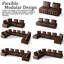 Ensemble de chaises modulaires en similicuir 6 pièces-1921108437
