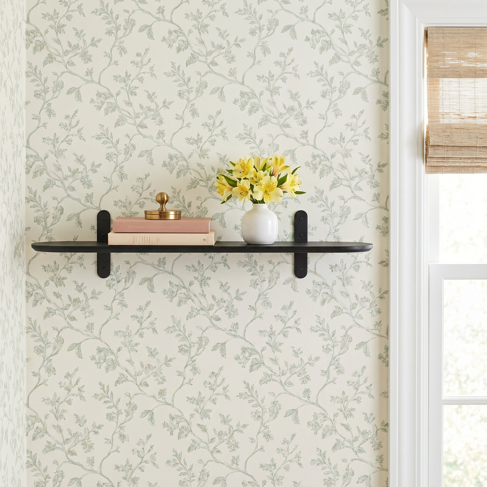 Wickman 47" Bracket Shelf, Black, Black