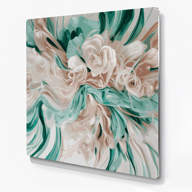 «Lyrical Abstraction», art mural gris en métal, H 12 po x l 12 po
