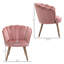 Modern Velvet Fabric Accent Chair Leisure Club Chair with Wood Legs -396438973
