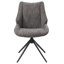 Chaises de salle à manger pivotantes modernes en chenille brun - ensemble de 2 chaises d'appoint à oreilles rembourrées avec base en fer