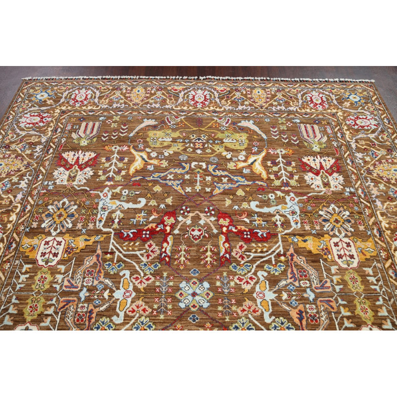 Mahbub One-of-a-Kind 8'1" X 9'8" Wool Area Rug in Brown