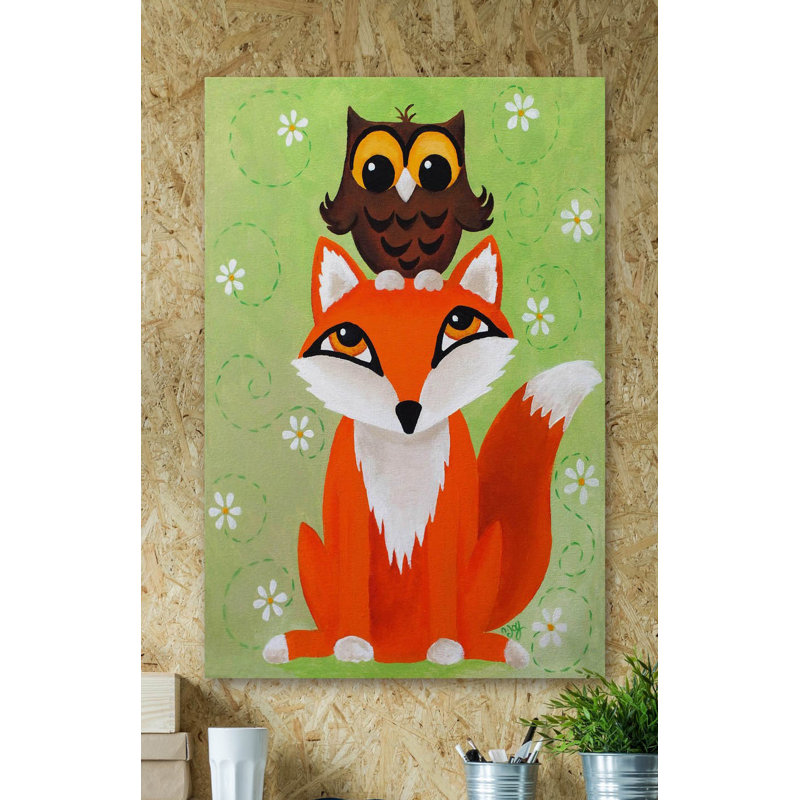 Reproduction sur toile tendue Presley «Owl on Fox», H 60 po x l 40 po