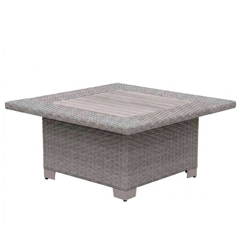 Table basse en osier Asotin,  Gris