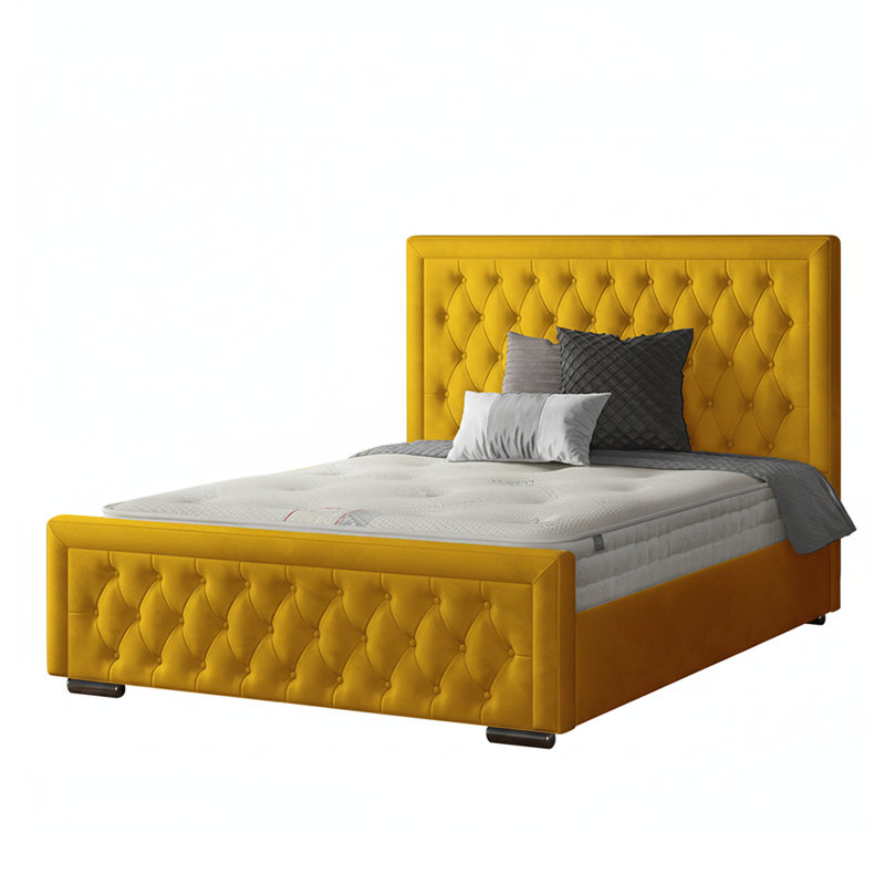 Chenault Upholstered Bed, Turmeric, Single (3')