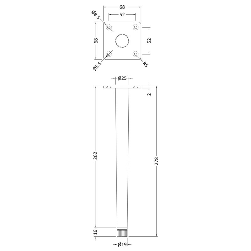 Wall Hung Vanity Decorative Leg Set - Chrome, Matte White