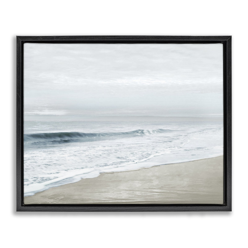 Cadre flottant Morning Bliss Beach Coast, design par Natalie Carpentieri, Cadre flottant noir de jais, H 17 po x l 21 po