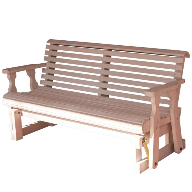 Banc de véranda robuste avec roulettes rétractables de 800 lb, 4 pi, Teinture blanche demi-solide