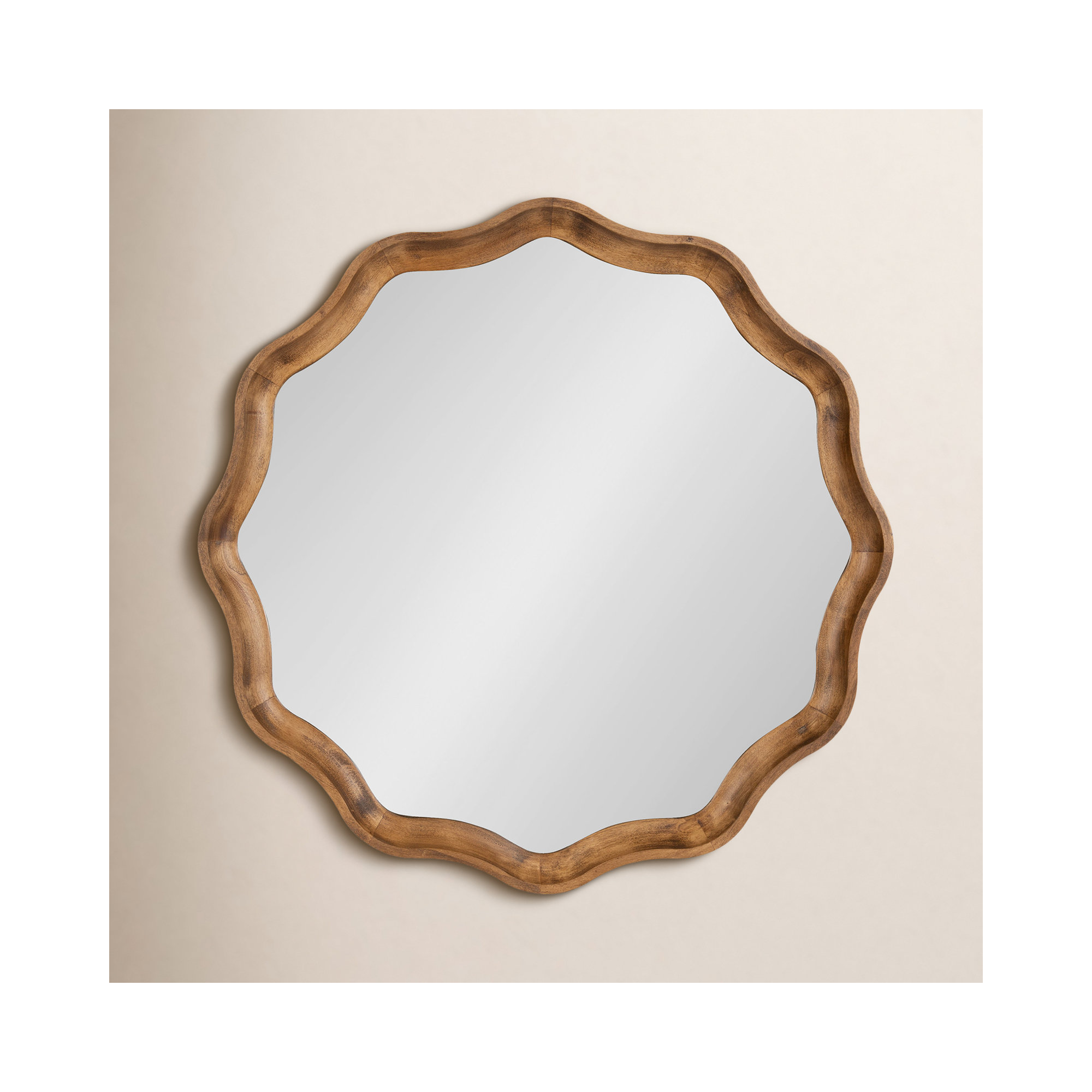 Canonbury Scalloped Mirror, Natural Rustic