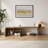 63" Mid Century Brown Wood TV Stand , Extendable Media Console with 2 Cabinets