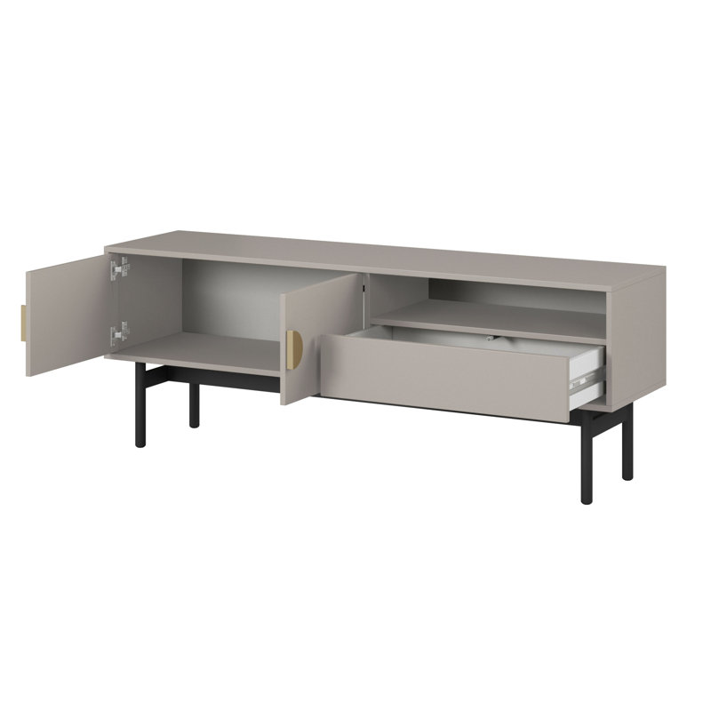 Anvitha Unfinished TV Stand for TVs up to 65", Grey Beige