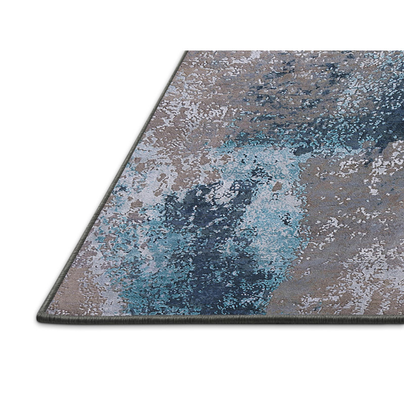 Tapis bleu / gris Broadalbin, Rectangle 8 pi x 12 pi