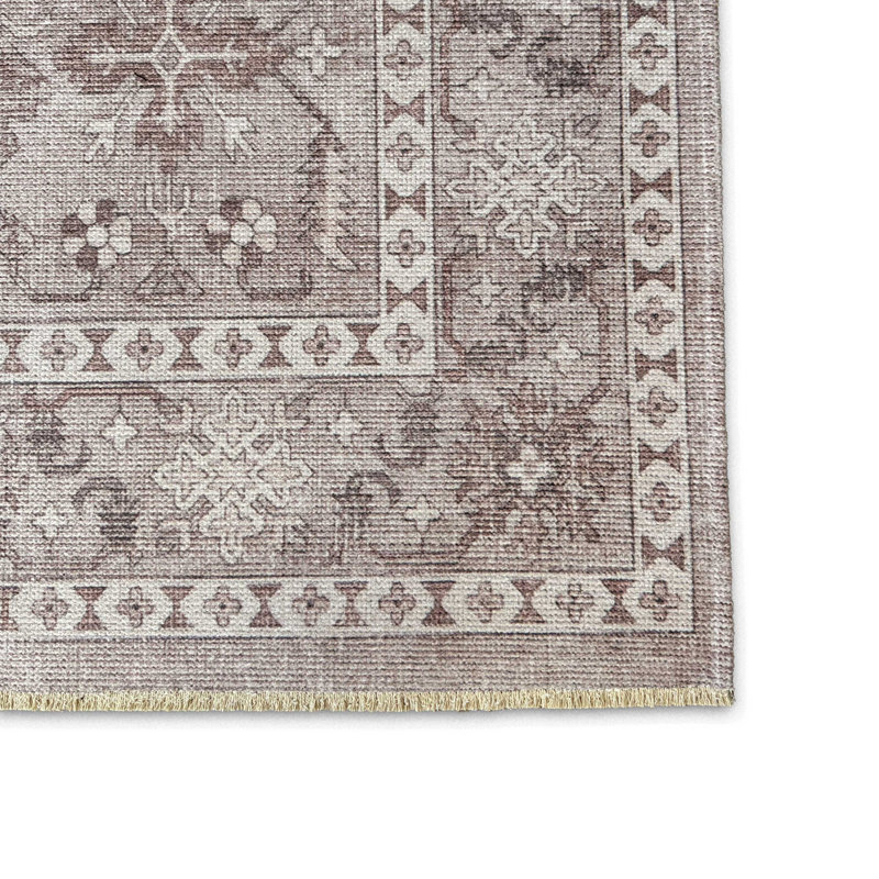 Chenille de coton oriental beige Kilim à base de coton antidérapant Kilim, Rectangle 2 pi 8 po x 13 pi 2 po