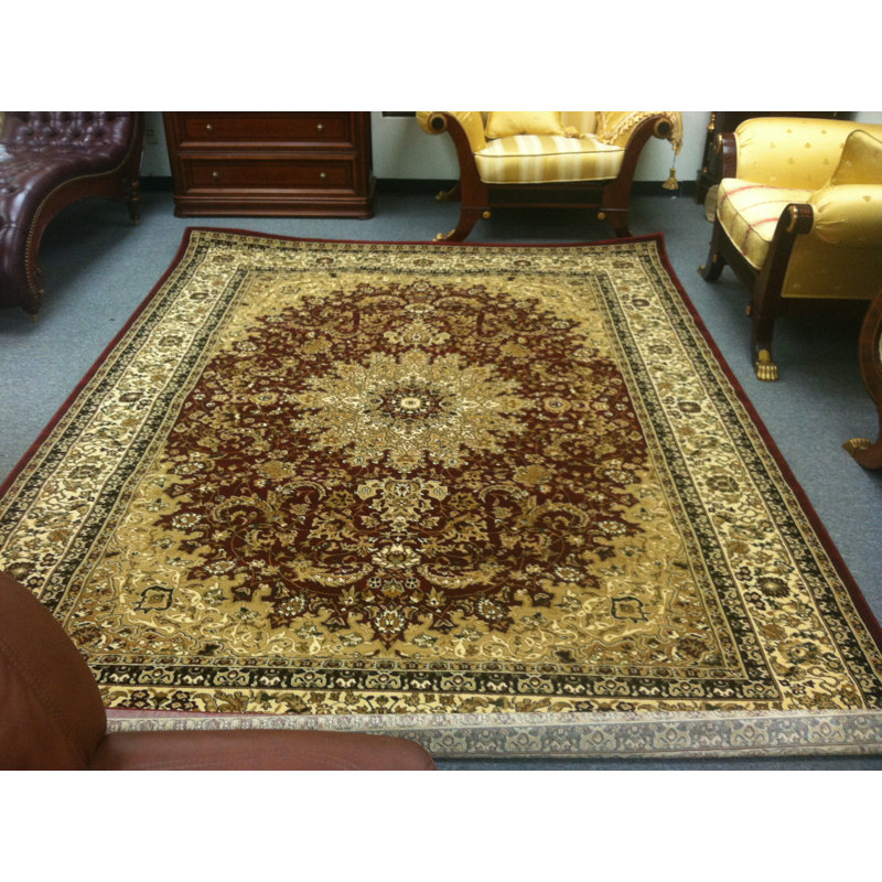 Aaronarthur Oriental Area Rug in Burgundy