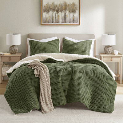 Ensemble d'édredon simple en chenille tricotée gaufrée