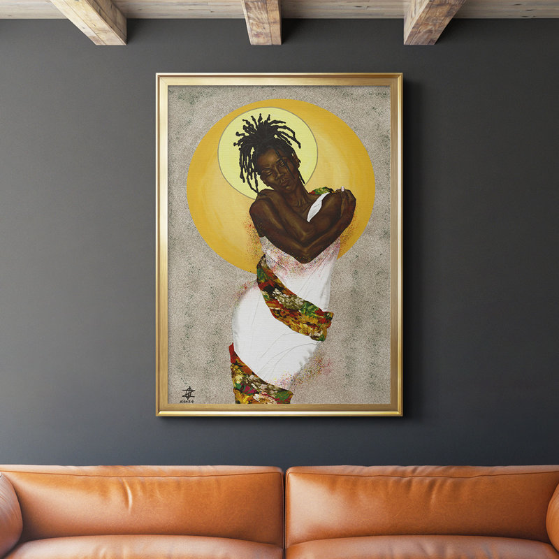 «Her Love», toile encadrée de qualité supérieure - prête à être accrochée, Or, H 42,5 po x l 30,5 po x P 1 po