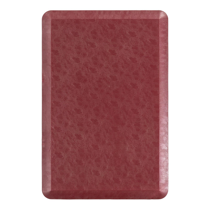 Bodington Modern Solid Color Water Resistant Non-Skid Kitchen Mat, Rectangle 2' x 3', Burgundy Red